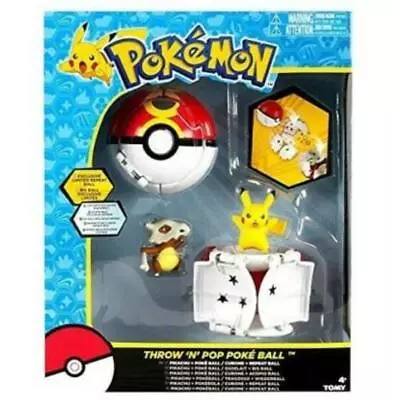 Pokemon Throw 'N' Pop Duel Pikachu Pokeball & Cubone Repeat Ball Figure Set A8 • $49.99