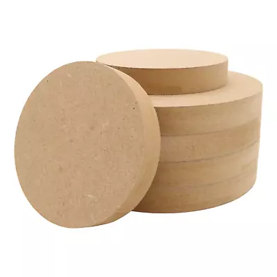 MDF Circles 100mm 150mm 200mm Circle Multi Thickness Craft Blanks Disk • £4.78