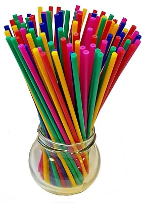 Plastic Lolly Sticks Coloured Lollipops For Kids Arts Crafts Models Cake Ice Pop • £2.50