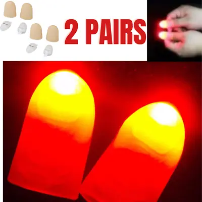 LED Finger Thumbs Light Red Color Magic Party Show Lamp Funny Set Of 4 • $12.99