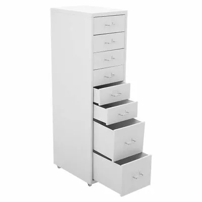 Tall 8 Drawers Home Office Filing Drawer Cabinet Modern Vertical Metal Storage • £95.95