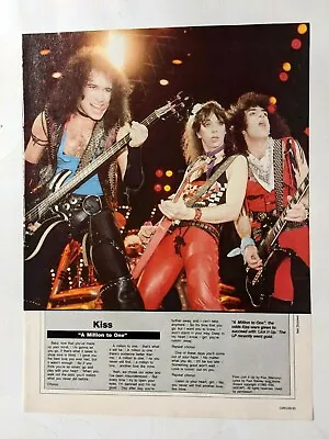  Kiss / Vinnie Vincent Live / A Million To One Lyrics Magazine Full Page Pinup • $12.99