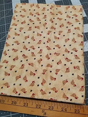 Vintage Debbie Mumm SSI Cotton Fabric Tossed Roosters Chickens 1+ Yards  • $14.99