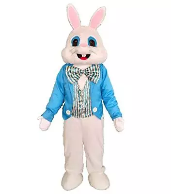 Blue Suit Easter Rabbit Mascot Costume Bunny Adult Easter Fancy Cosplay Costume • $80.91