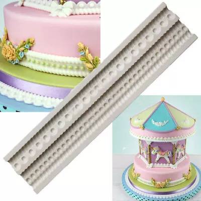 £2.79 • Buy Relief Wave Silicone Fondant Mould Cake Border Decorating Craft Embosser Mold 3D