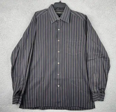 Ermenegildo Zegna Men's XXL Button Shirt Navy Striped • $17.49
