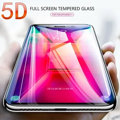 $4.61 • Buy 5D For Xiaomi Pocophone F1 Screen Protector Full Coverage Tempered Glass On Poco