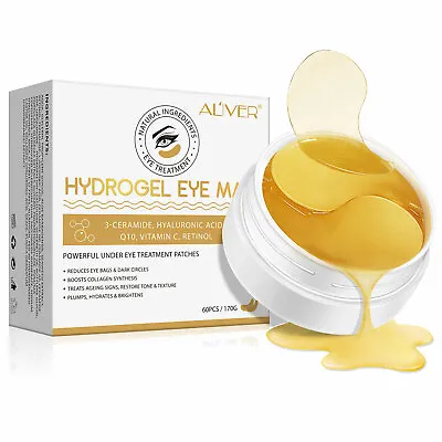 £6.90 • Buy 60pcs Under Eye Gold Hydrogel Collagen Ceramides & Vitamin C Eye Mask Patches