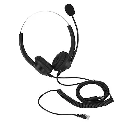 Call Center Headset Telephone Corded Wired Microphone Office Head Phone RJ11 NDE • £13