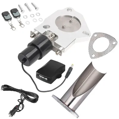 $75.49 • Buy 2.5  Electric Exhaust Cutout Valve Cut Out Kit With Remote Switch Dump Valve