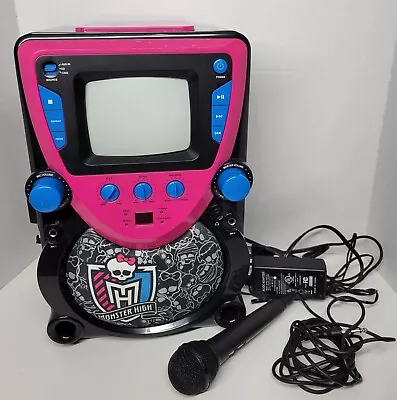 Monster High CD +G Karaoke With Screen Teleprompter Mic Included Mattel TESTED • $48