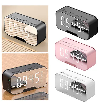 $24.10 • Buy Wireless Bluetooth Speaker FM Radio LED Digital Alarm Clock USB Rechargeable