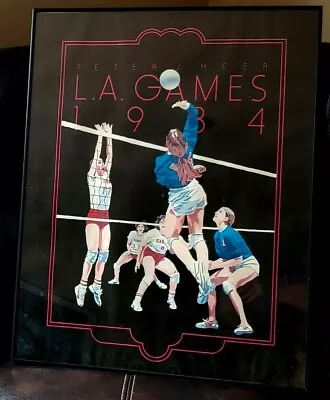 Beautiful Usa Volleyball 1984 Olympics Los Angeles Framed Picture - Moving Sale! • $19.95