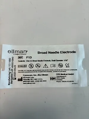 Ellman F1D - Broad Needle Electrode - F1D - 1/16 Diameter - 25 Pcs. - New • $20