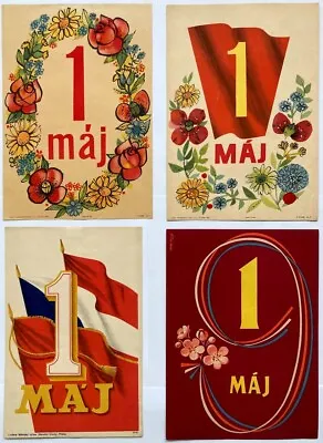 Original Vintage Posters Leaflets - 1st MAY - COMMUNISM - CZECHOSLOVAKIA - 1950s • $99