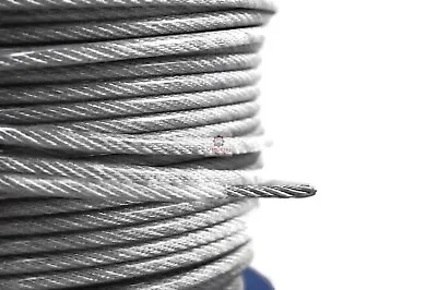 2mm Galvanised Steel Clear PVC Plastic Coated Wire Rope Boat • £57.64