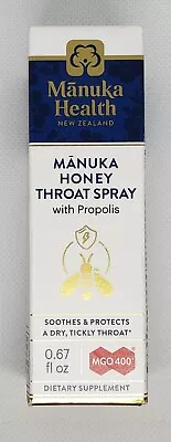 Manuka Health-Manuka Honey Throat Spray With Propolis .67 Fl Oz **BB: 9/22/2024 • $16.99