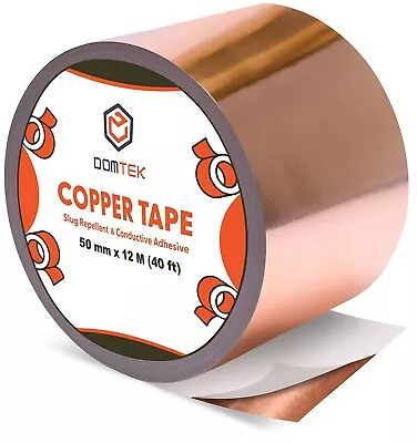 Copper Tape Slug Repellent (50mm Wide 12M Roll) - Double-Sided Conductive • £10.49