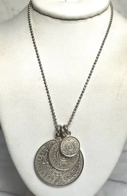 925 Sterling Silver Maya Calendar 3 Graduated  Pendants Necklace • $60