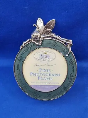 Margaret Tarrant Pixie Fairy Easel Photo Frame Sculpted Metal & Enamel 3  Round • $19.99