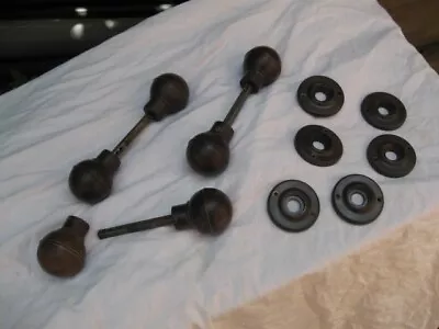 £59.99 • Buy Vintage BROWN BAKELITE DOOR KNOBS/HANDLES + Escutcheons.Set Of Three Pairs.LOT 7