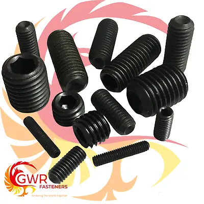 M4 M5 M6 M8 M10 Socket Cup Point Grub Screws Hex Allen Set Screws 14.9 Black • £75.95