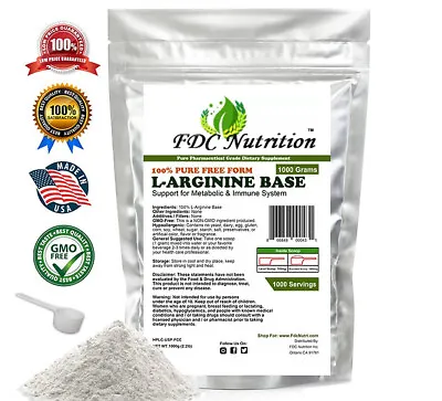 L-ARGININE ALL SIZE Free Form Kosher Base Powder Pharmaceutical Grade • $32.75