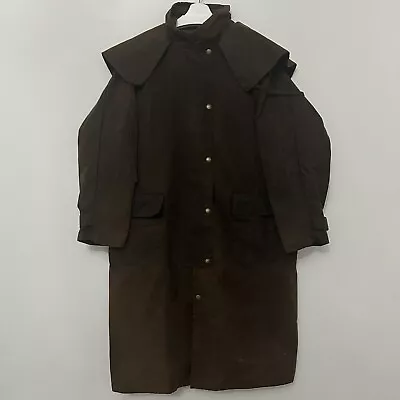 R.M. Williams Vintage Brown Oil Skin Riding Coat Size S Droughtbreaker Australia • £99.95