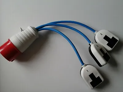16amp 3-phase Plug To 3 X 13a 240v Sockets. • £26.95