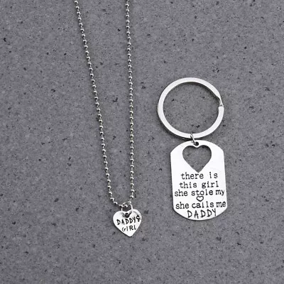  Father Daughter Keychain & Daddys Girl Necklace Set  There's This Girl Who • $8.99