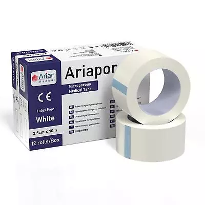 Ariapore Micropore Surgical Tape 2.5cm X 10m - - 6 Rolls • £6.90