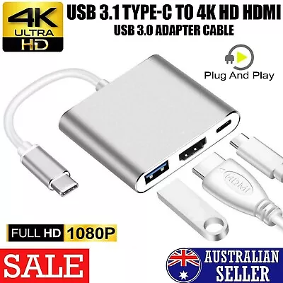 $17.99 • Buy Type C To HDMI USB Adapter Converter For Laptop/Projector/Monitor/phone (Silver)