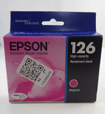 Epson 126 Magenta Ink Cartridge T126320 Epired 07/2018 • $7.01