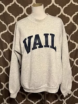 Vintage 90s Vail Colorado Sweater Pullover Spell Out Ski Hanes Adult Size XXL • $23.50