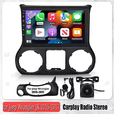 Apple Carplay Android 12 Car Radio Stereo For Jeep Wrangler JK 2015-2017+Cam+Mic • $129.91