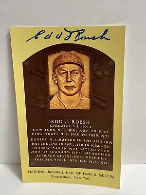 Edd Roush Cubs Signed Autograph Baseball Hall Of Fame HOF Plaque BB179 • $16.99
