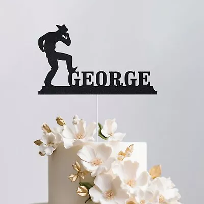 Personalised Cowboy Wild West Cake Topper Boy Birthday Party Decoration Any Name • £2.95