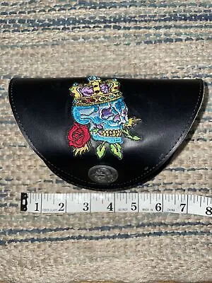 Ed Hardy Vintage Tattoo Eyewear Black Sun Glass Case Only Embroidered Skulls • $29.99