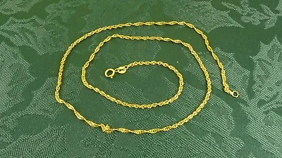 £79 • Buy 18  9ct Gold Twisted Microcurb Trace Chain Necklace Lightweight 2gr Hm 2mm Links