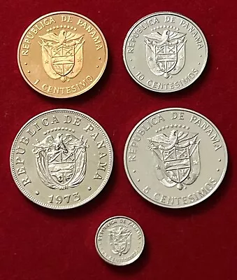 Lot Of 5 Republica De Panama Coins Uncirculated • $19.89