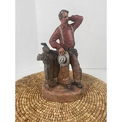 Michael Garman 1998 The Hitching Post Cowboy Figure Statue Signed By Artist #222 • $80