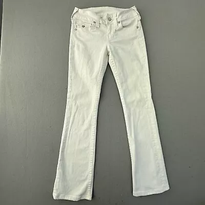 True Religion Jeans Womens 28 Becky Bootcut White Denim Made In USA • $32.40