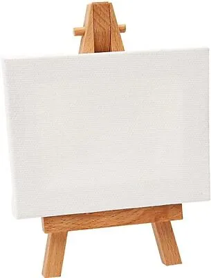 BLANK CANVAS + STAND White Small Artist Paint Board Frame Display Set 18 X 13cm • £7.58