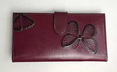 Mario Hernandez Leather Bi-fold Long Wallet With Butterflies NEW • $49.99