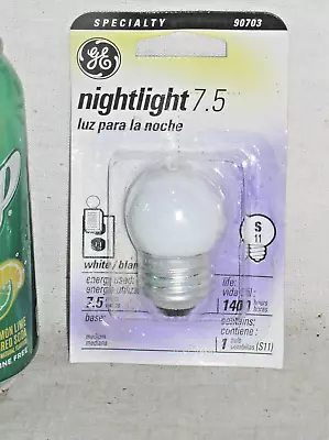 Ge 90703 Pc 41267 4856160 S11 7.5 7-1/2 Watt White Medium Night Light 7.5 Bulb • $6.99