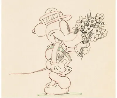 Mickey Mouse 1933 Production Animation Cel Drawing From Disney Puppy Love 20 • $1600