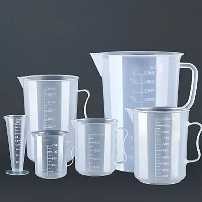 Measuring Jug Plastic Beaker Transparent Measuring Cup Chemical Resistant • $6.45