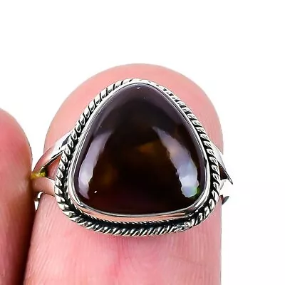 Mexican Fire Agate Ring Gemstone 925 Solid Sterling Silver Jewelry Size 6 • $10.99