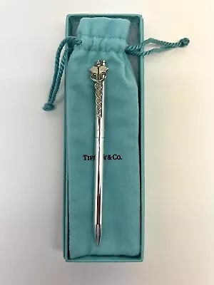 Tiffany & Co. Ballpoint Medical Caduceus Black Ink Pen Silver 925 W/ Box & Pouch • $250