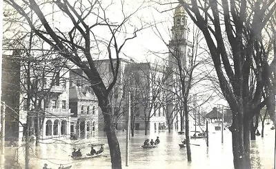 Marietta OH 1907 Ohio Flood; 5 Boats By YMCA On Second Street.; Nice Old RPPC • $14.36